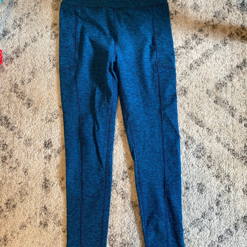 Oiselle Lux Go Anywhere 3/4 Tights (blue, size 4)